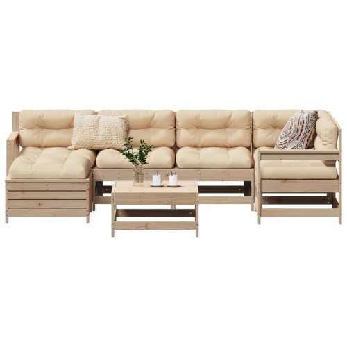 Vrtna garnitura - 7-dijelni set vrtnih sofa od masivne borovine - Prirodna boja bora 1 Cijena
