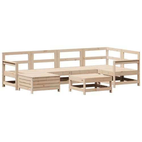 Vrtna garnitura - 7-dijelni set vrtnih sofa od masivne borovine - Prirodna boja bora 1 Cijena
