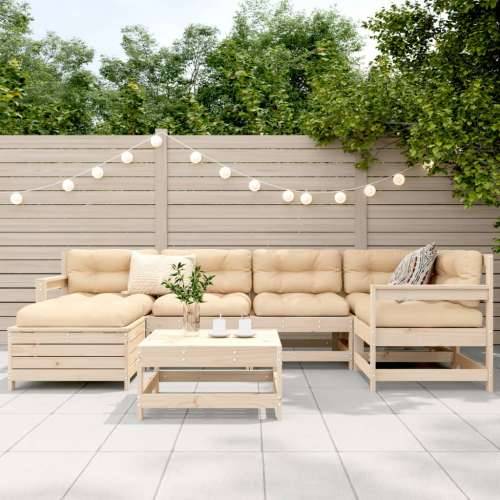 Vrtna garnitura - 7-dijelni set vrtnih sofa od masivne borovine - Prirodna boja bora 1 Cijena