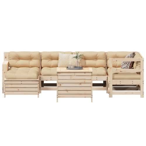 Vrtna garnitura - 7-dijelni set vrtnih sofa od masivne borovine - Prirodna boja bora 1 Cijena