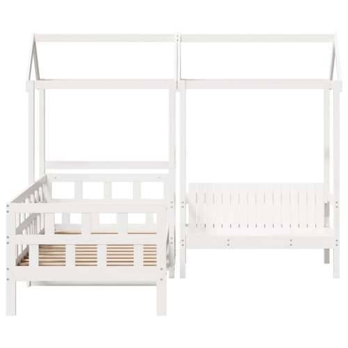 Set dnevnog kreveta s krovom 80x200 cm bijeli borovina - Bijela 80 x 200 cm Cijena