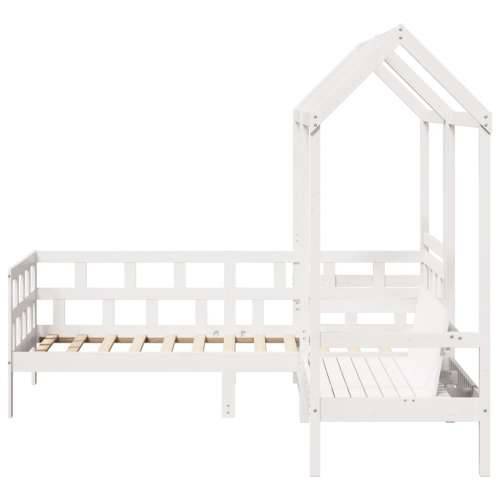 Set dnevnog kreveta s krovom 80x200 cm bijeli borovina - Bijela 80 x 200 cm Cijena