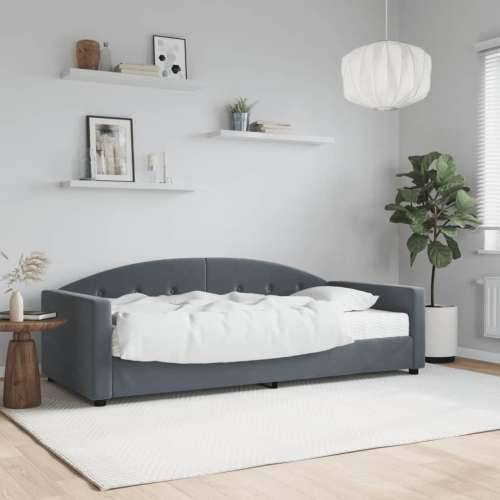 Dnevni krevet s madracem tamno sivi 90x190 cm baršun - Tamno siva 90 x 190 cm s madracem Cijena