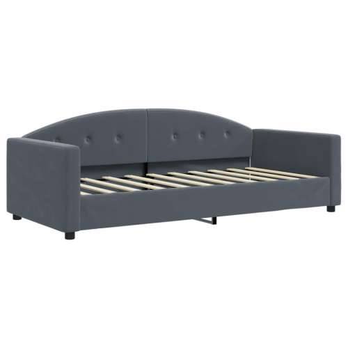 Dnevni krevet s madracem tamno sivi 90x190 cm baršun - Tamno siva 90 x 190 cm s madracem Cijena
