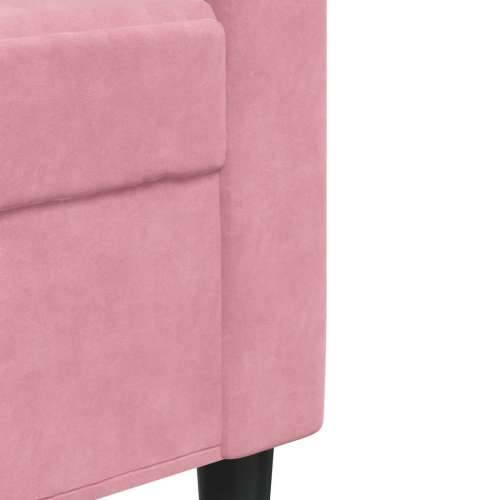 2-dijelni set sofa s jastucima ružičasti baršunasti - Ružičasta s jastučićima Cijena