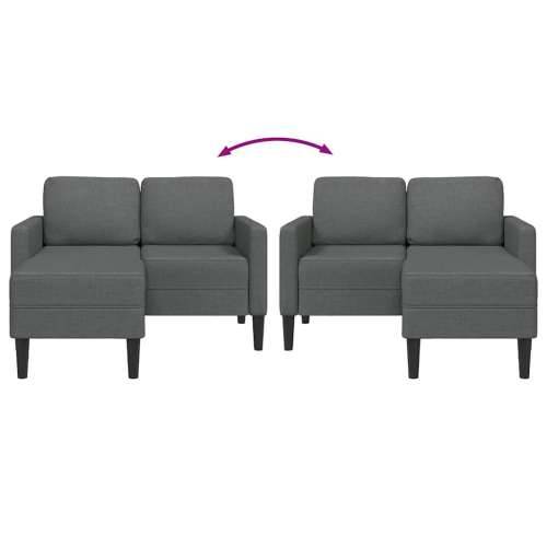 Sofa 2-sjed s ležaljkom u obliku slova L tamnosiva tkanina - Tamno siva Cijena
