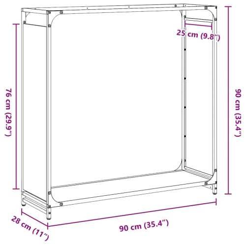 Stalak za drva antracit 90x28x90 cm Hladno valjani čelik - Antracit 90 x 28 x 90 cm Cijena