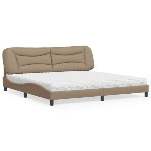 Krevet s madracem cappuccino 200x200cm umjetna koža - Boja cappuccina 200 x 200 cm Cijena