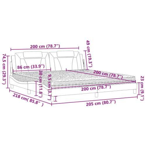 Krevet s madracem smeđi 200x200 cm umjetna koža - Smeđa 200 x 200 cm Cijena