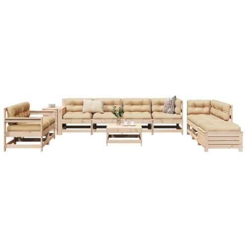 11-dijelna set vrtnih sofa od masivne borovine - Prirodna boja bora 1 Cijena