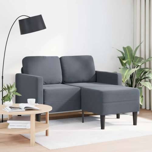 Sofa 2-sjed s ležaljkom u obliku slova L tamnosiva 125cm baršun - Tamno siva Cijena