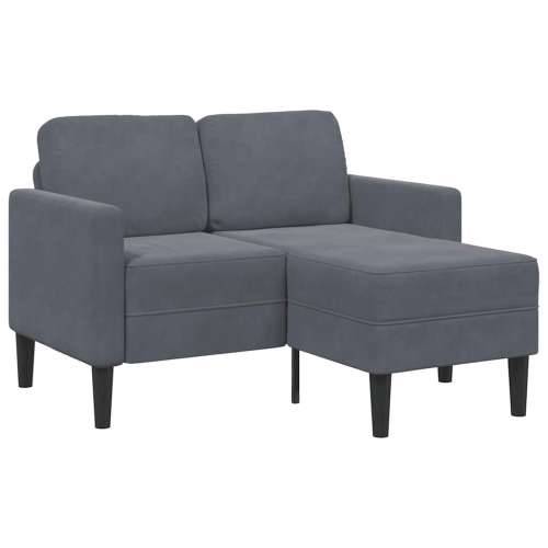 Sofa 2-sjed s ležaljkom u obliku slova L tamnosiva 125cm baršun - Tamno siva Cijena