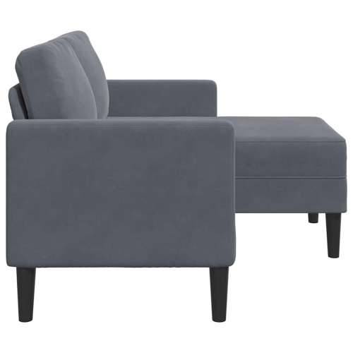 Sofa 2-sjed s ležaljkom u obliku slova L tamnosiva 125cm baršun - Tamno siva Cijena