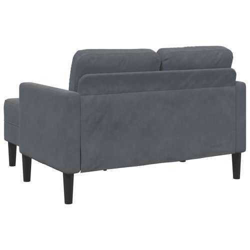 Sofa 2-sjed s ležaljkom u obliku slova L tamnosiva 125cm baršun - Tamno siva Cijena