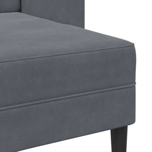Sofa 2-sjed s ležaljkom u obliku slova L tamnosiva 125cm baršun - Tamno siva Cijena