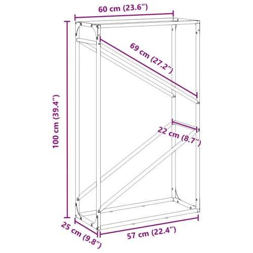 Stalak za drva bijeli 60x25x100 cm hladno valjani čelik - Bijela 60 x 25 x 100 cm Cijena
