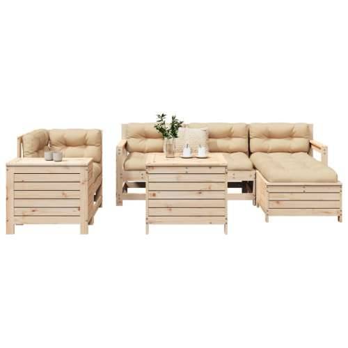 Vrtna garnitura - 7-dijelni set vrtnih sofa od masivne borovine - Prirodna boja bora 1 Cijena
