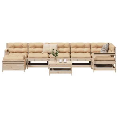 Vrtna garnitura - 8-dijelni set vrtnih sofa od masivne borovine - Prirodna boja bora 1 Cijena