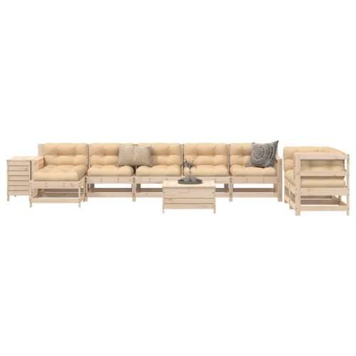 Vrtna garnitura - 10-dijelni set vrtnih sofa od masivne borovine - Prirodna boja bora 1 Cijena
