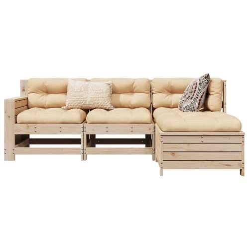 Vrtna garnitura - 4-dijelni set vrtnih sofa od masivne borovine - Prirodna boja bora 1 Cijena