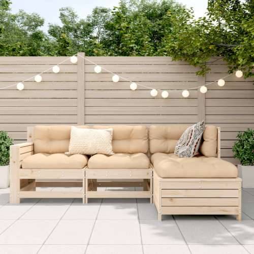 Vrtna garnitura - 4-dijelni set vrtnih sofa od masivne borovine - Prirodna boja bora 1 Cijena
