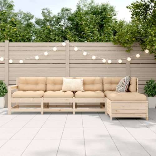 Vrtna garnitura - 5-dijelni set vrtnih sofa od masivne borovine - Prirodna boja bora 1 Cijena