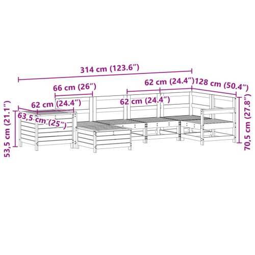 Vrtna garnitura - 7-dijelni set vrtnih sofa od masivne borovine - Prirodna boja bora 1 Cijena