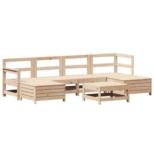 Vrtna garnitura - 7-dijelni set vrtnih sofa od masivne borovine - Prirodna boja bora 1 Cijena