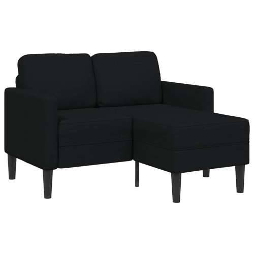 Sofa 2-sjed s ležaljkom u obliku slova L, crna tkanina 125 cm - Crna Cijena