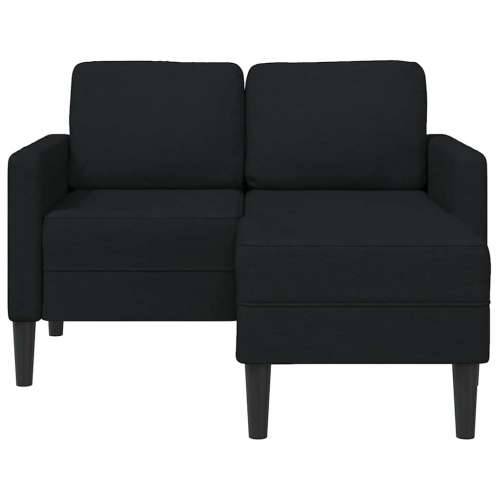 Sofa 2-sjed s ležaljkom u obliku slova L, crna tkanina 125 cm - Crna Cijena