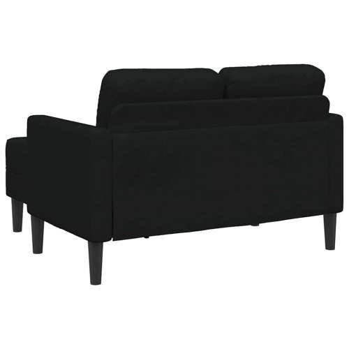 Sofa 2-sjed s ležaljkom u obliku slova L, crna tkanina 125 cm - Crna Cijena