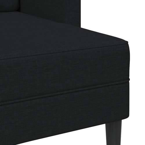 Sofa 2-sjed s ležaljkom u obliku slova L, crna tkanina 125 cm - Crna Cijena