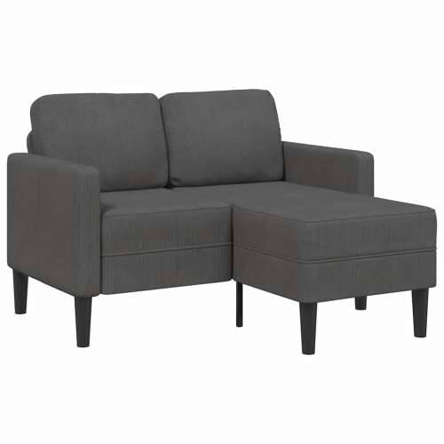 Sofa 2-sjed s ležaljkom u obliku slova L tamnosiva 125 cm lan - Tamno siva Cijena