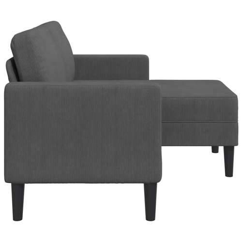 Sofa 2-sjed s ležaljkom u obliku slova L tamnosiva 125 cm lan - Tamno siva Cijena