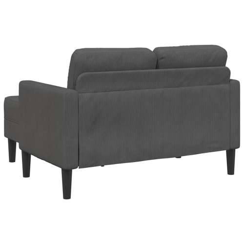 Sofa 2-sjed s ležaljkom u obliku slova L tamnosiva 125 cm lan - Tamno siva Cijena