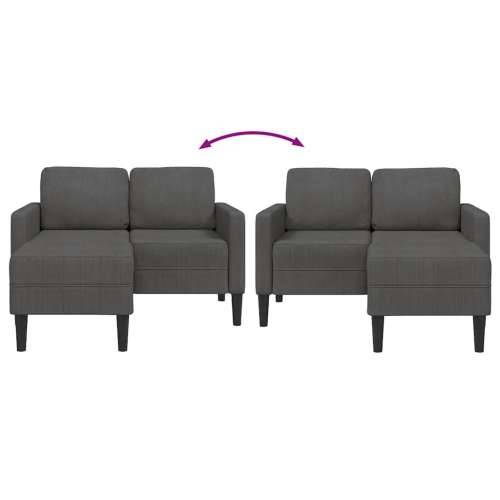 Sofa 2-sjed s ležaljkom u obliku slova L tamnosiva 125 cm lan - Tamno siva Cijena