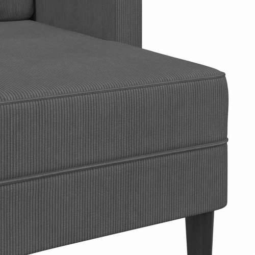 Sofa 2-sjed s ležaljkom u obliku slova L tamnosiva 125 cm lan - Tamno siva Cijena