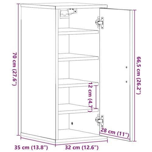 Ormarići za cipele 2 kom crni hrast 32 x 35 x 70 cm od iverice - Crni hrast 31.5 x 35 x 70 cm 1 2x shoe cabinet with door Cijena