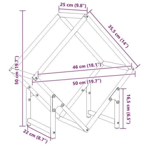 Stalak za drva antracit 50x25x50 cm hladno valjani čelik - Antracit 50 x 25 x 50 cm Cijena