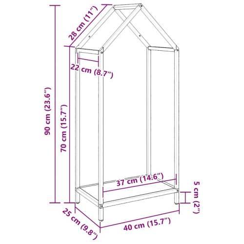 Stalak za drva bijeli 40x25x90 cm hladno valjani čelik - Bijela 40 x 25 x 90 cm Cijena