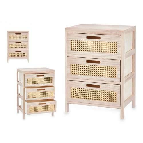 Ormarić s ladicama Rattan Prirodno 40 x 58 x 29 cm 3 ladice Cijena