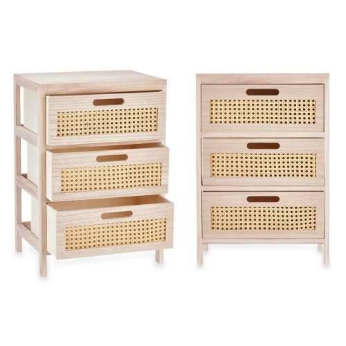 Ormarić s ladicama Rattan Prirodno 40 x 58 x 29 cm 3 ladice Cijena