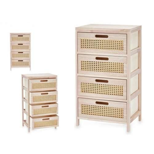Ormarić s ladicama Rattan Prirodno 40 x 73 x 29 cm 4 ladice Cijena