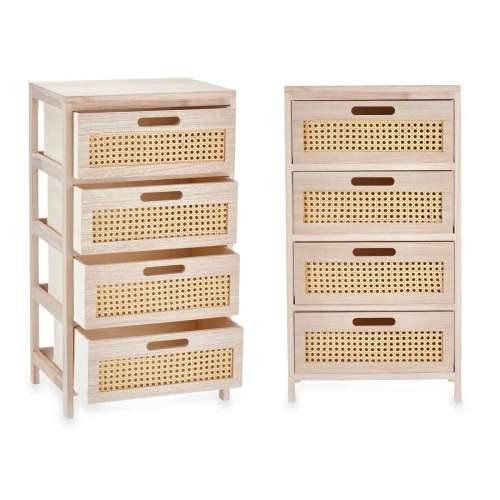 Ormarić s ladicama Rattan Prirodno 40 x 73 x 29 cm 4 ladice Cijena