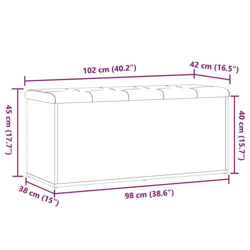 Klupa za odlaganje Artisan hrast 102x42x45 cm izrađeno drvo - hrast artisan 102 x 42 x 45 cm Cijena