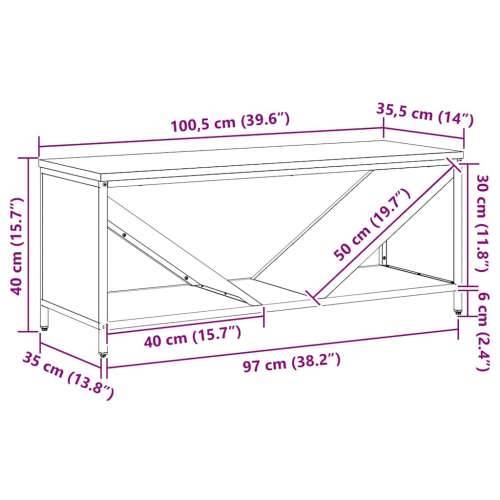 Stalak za drva za ogrjev s drvenim vrhom bijeli 100,5x35,5x40cm - Bijela Cijena