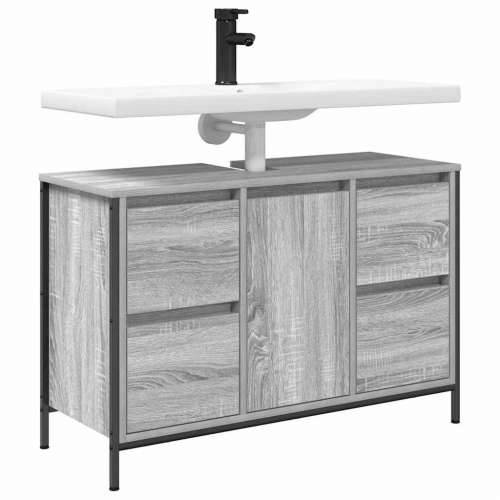 Ormarić za Lavabo - Umivaonik s ladicama siva sonoma 90x34,5x60 cm Cijena