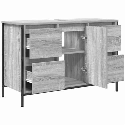 Ormarić za Lavabo - Umivaonik s ladicama siva sonoma 90x34,5x60 cm Cijena