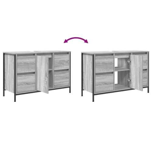 Ormarić za Lavabo - Umivaonik s ladicama siva sonoma 90x34,5x60 cm Cijena