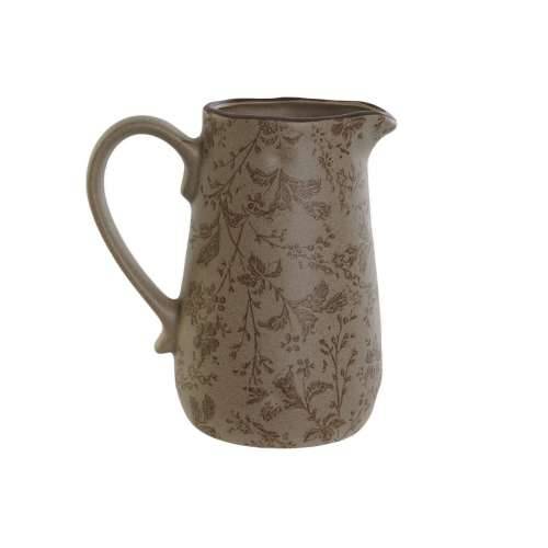 Vrč Home ESPRIT Smeđa Zelena Gres Keramika Biljni list Shabby Chic Cijena